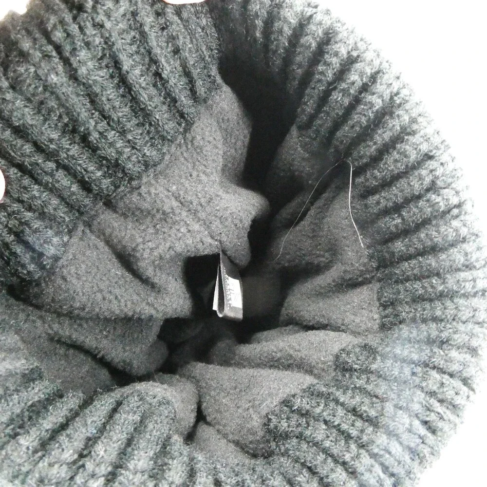 Cable Knit Winter‎ Hat Womens One Size Black Preppy Cap Locale Outdoor Pom Sport